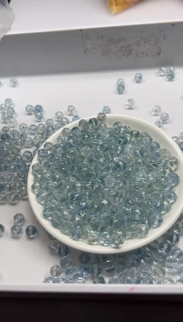 未镶嵌颈饰水晶w1797海蓝宝阿赛切面8mm*30颗