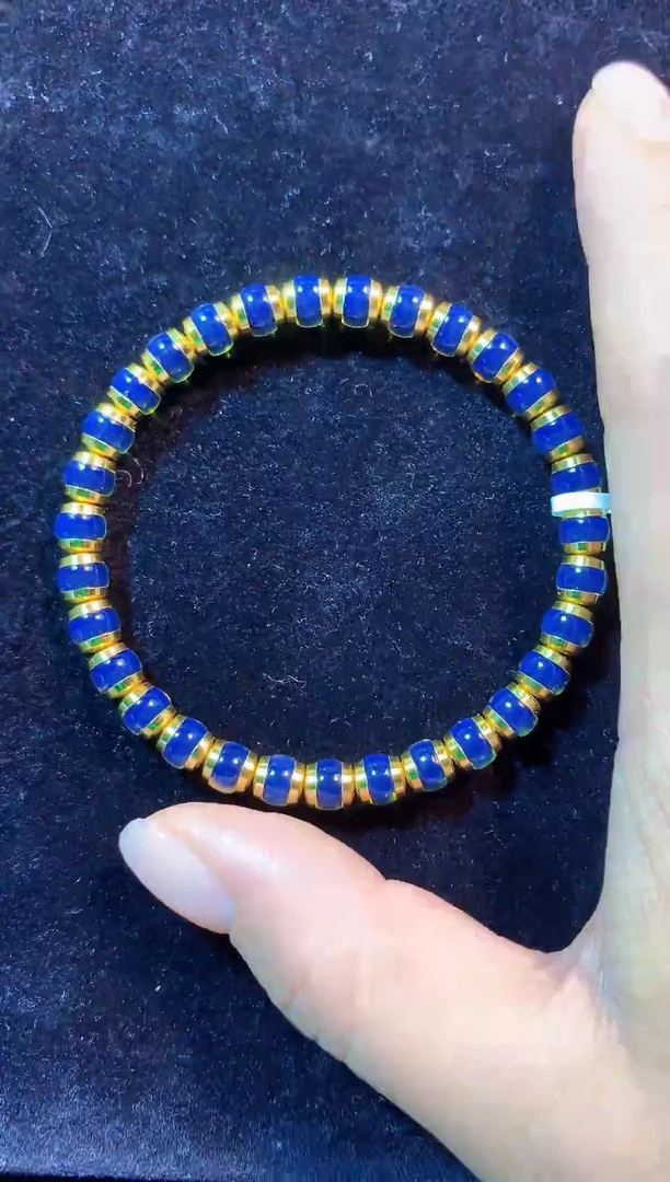 未镶嵌琥珀裸石6mm天青文玩手串