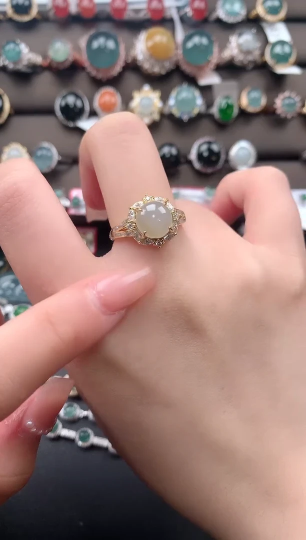 【闪购商品】翡翠戒指银S925镶嵌62141