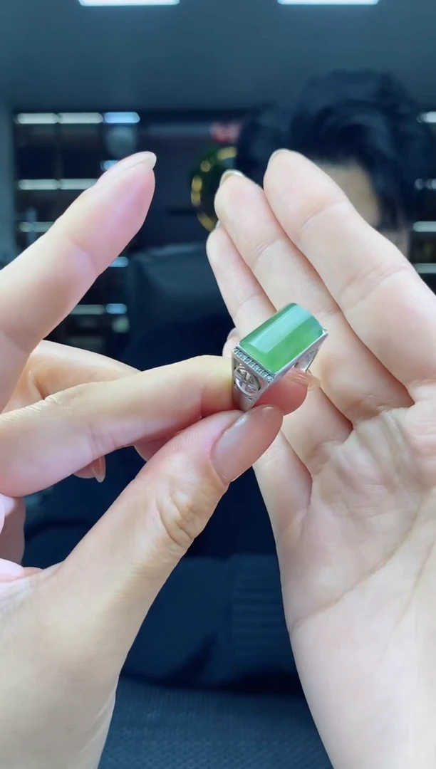 【闪购商品】和田玉戒指银S925镶嵌戒指6