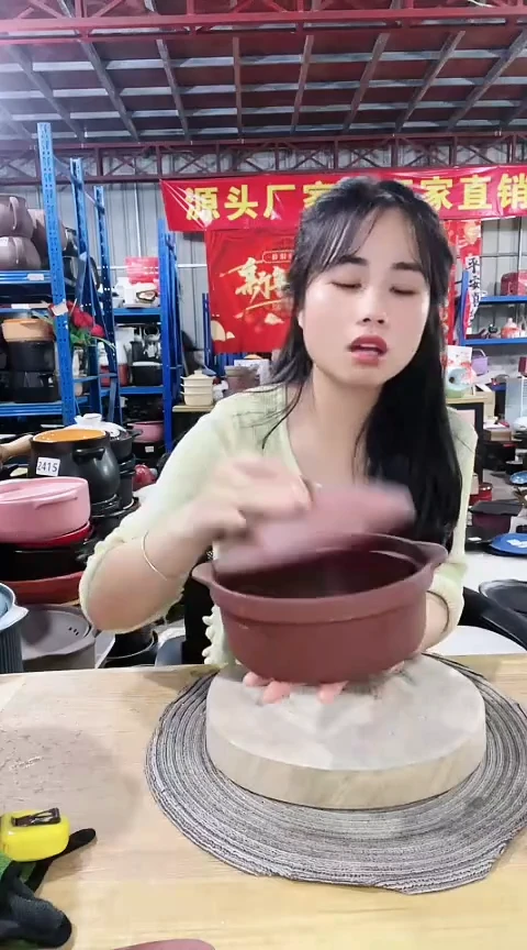 瑕疵紫砂碗带盖不圆不可明火