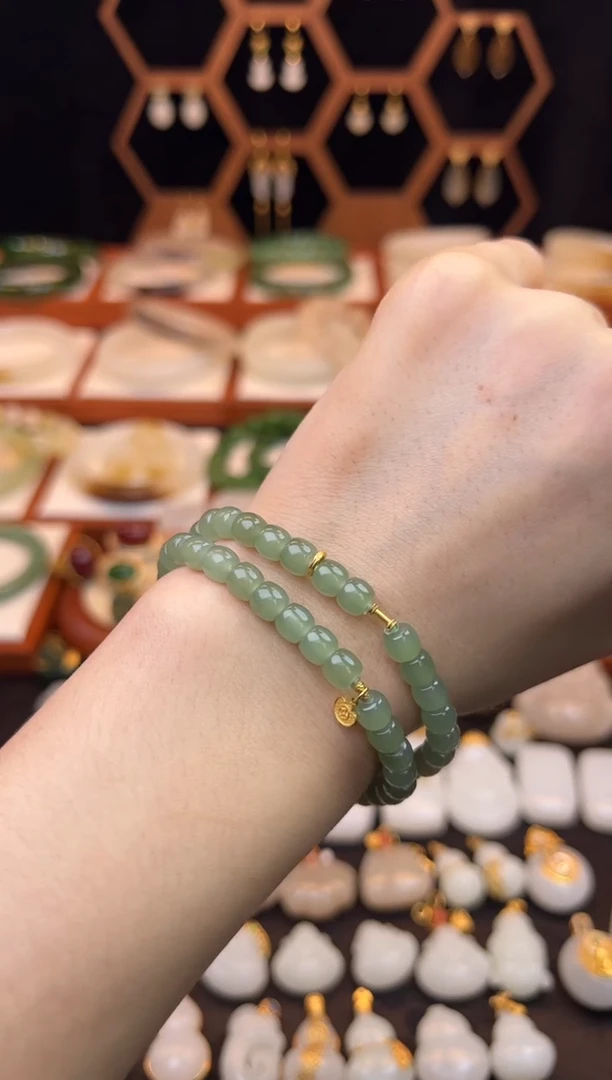 18K金镶嵌手链和田玉福利