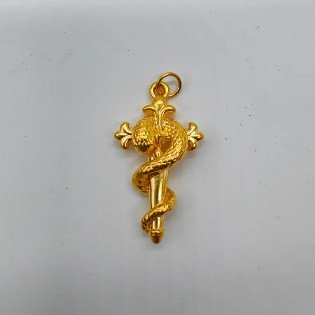 5D足金999蛇权杖 蛇年生肖本命年礼物