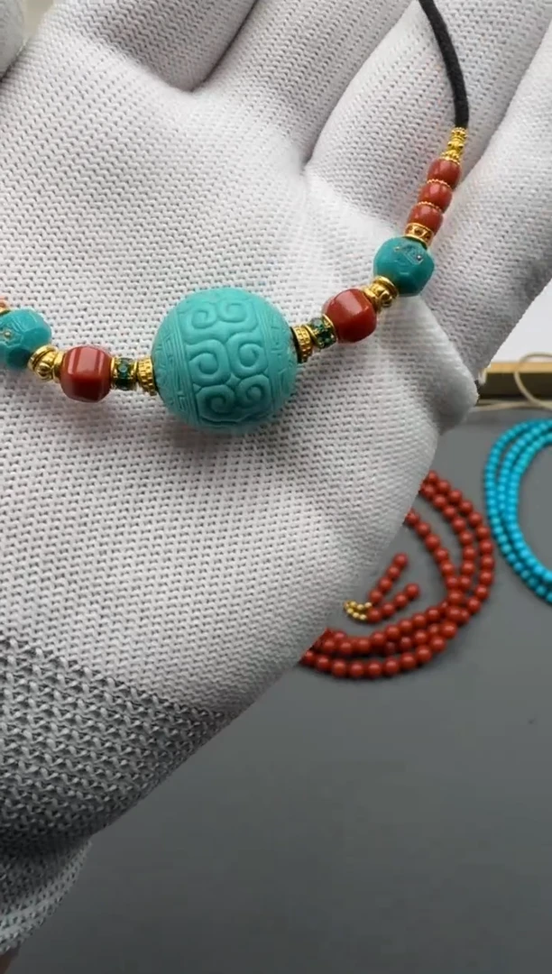 18K金镶嵌绿松石配饰来***～111111