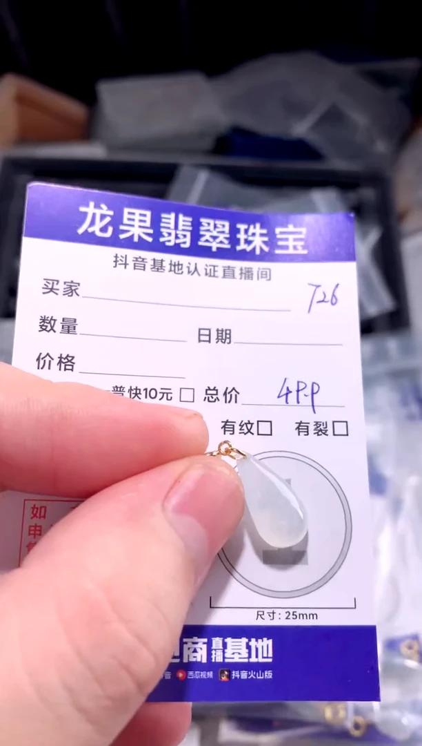 颈饰未镶嵌翡翠立体水滴726
