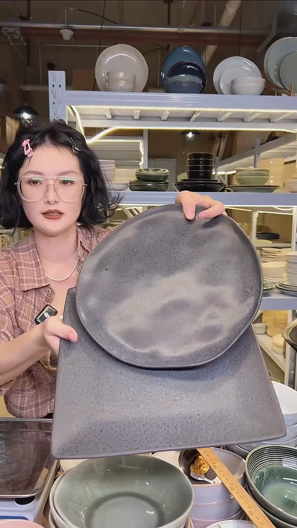 瓷10寸143外贸尾货高温釉下彩陶瓷餐具默认微瑕