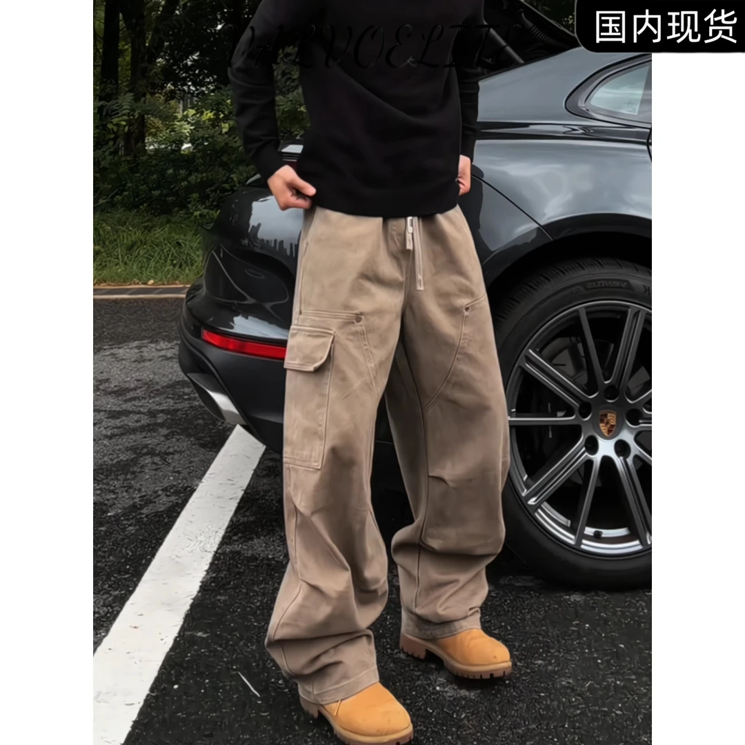 美式工装裤冬季新款潮男百搭痞帅时尚休闲裤高级重磅弯刀裤高品质