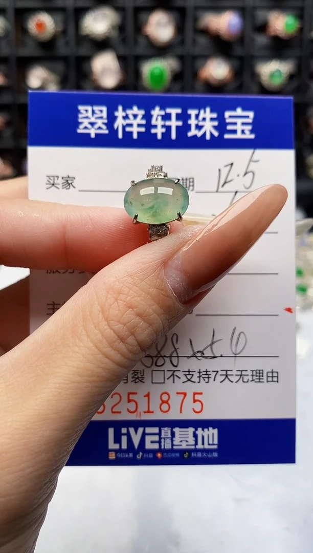 银S925镶嵌戒指翡翠1875