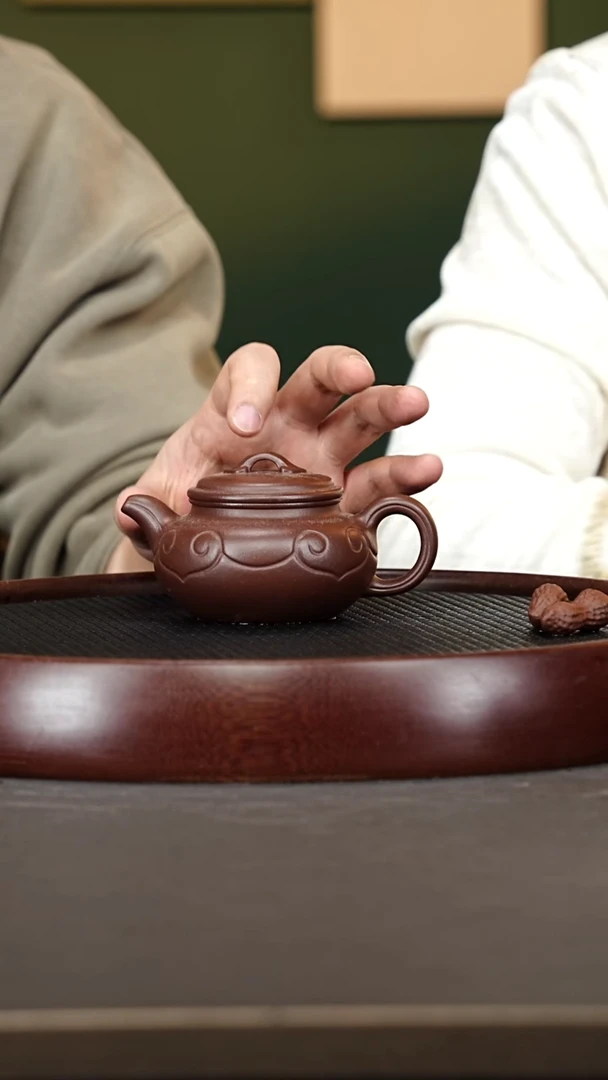 茶壶紫砂136张彩萍 仿古棠韵紫泥250cc