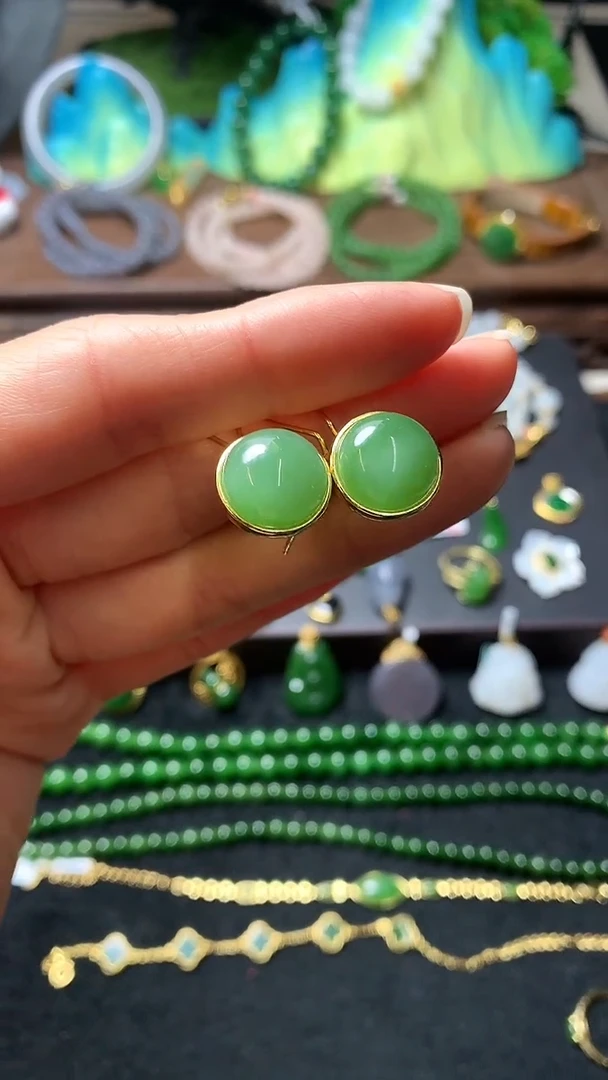 【闪购商品】和田玉耳饰银S925镶嵌耳扣款