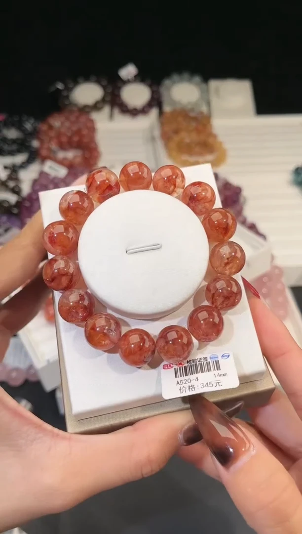 【闪购商品】水晶手链未镶嵌多样性发一红胶花14mm