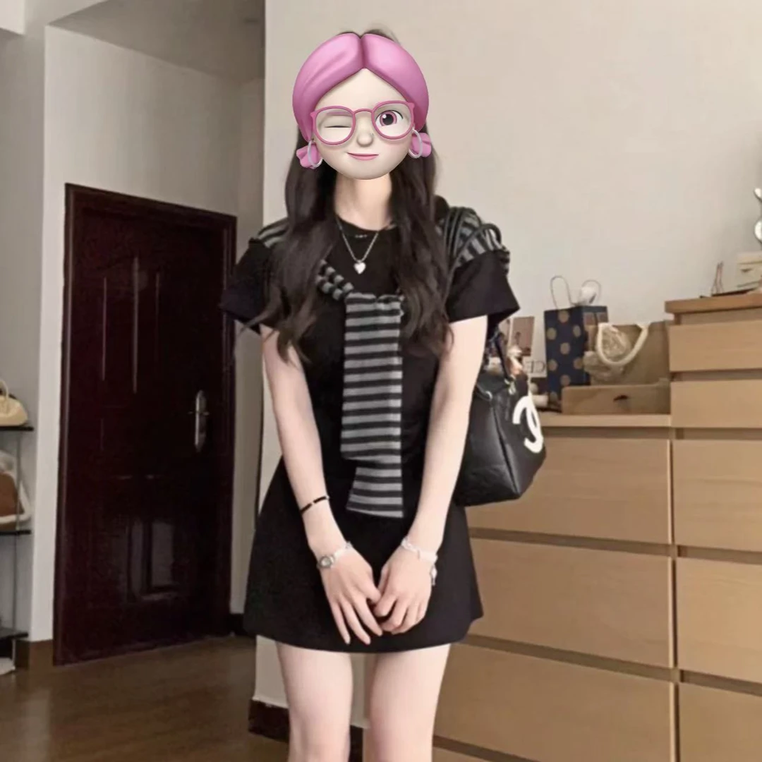 韩国小镇～法式黑色连衣裙子女夏季2025掐腰裙韩系收腰绝美长裙