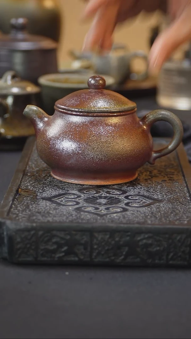 茶壶紫砂纯自然紫砂柴烧