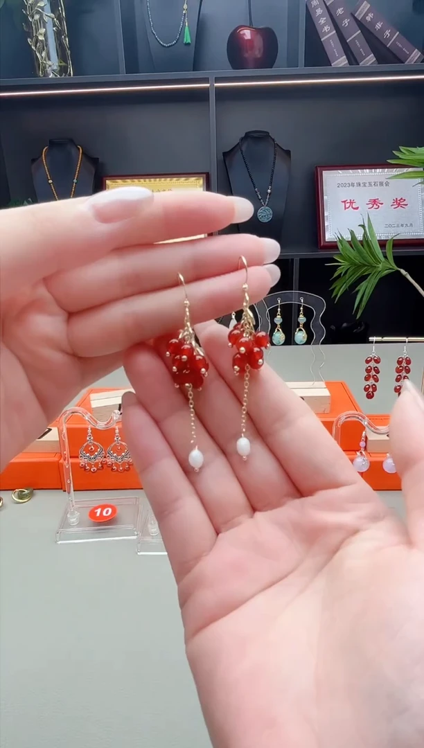 未镶嵌耳钉玛瑙/玉髓917