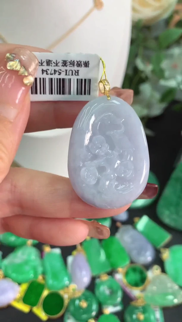 【闪购商品】翡翠吊坠(不含链)18K金镶嵌挂件