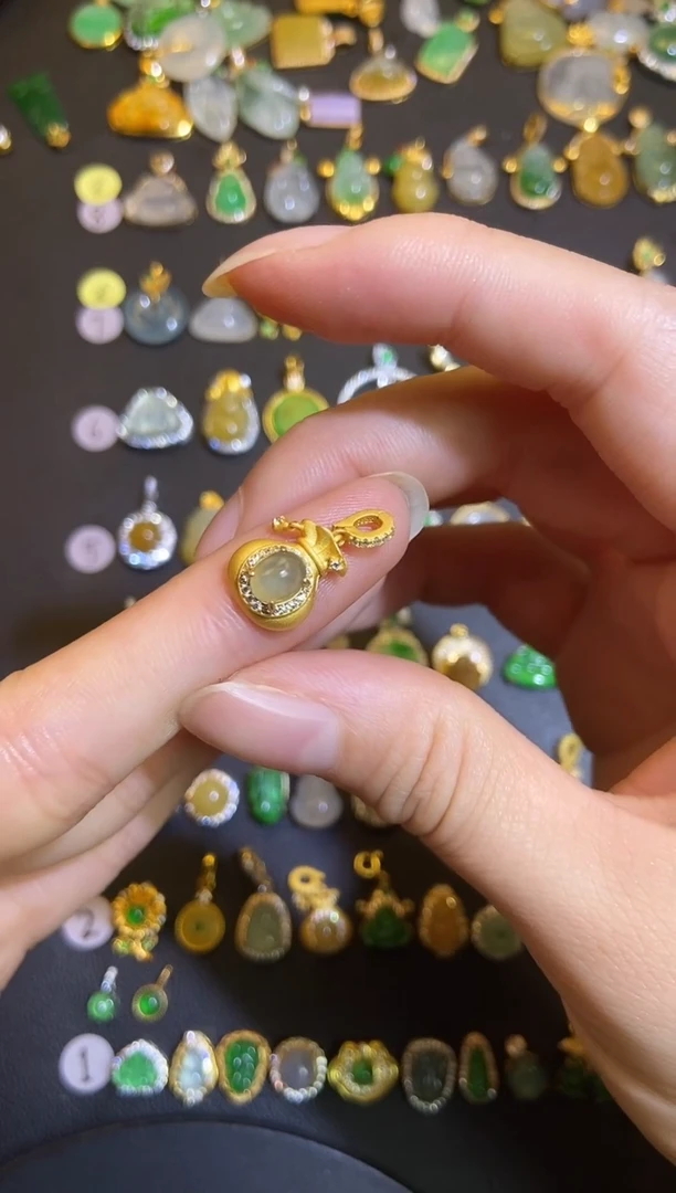 吊坠(不含链)银S925镶嵌翡翠1