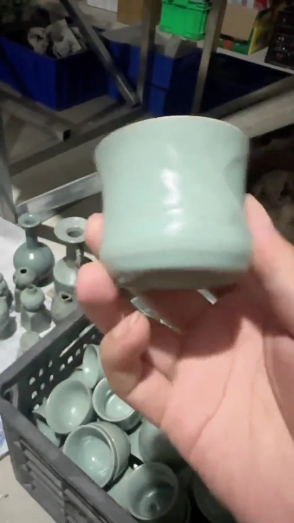 其它舞钢汝瓷产品  竹节杯