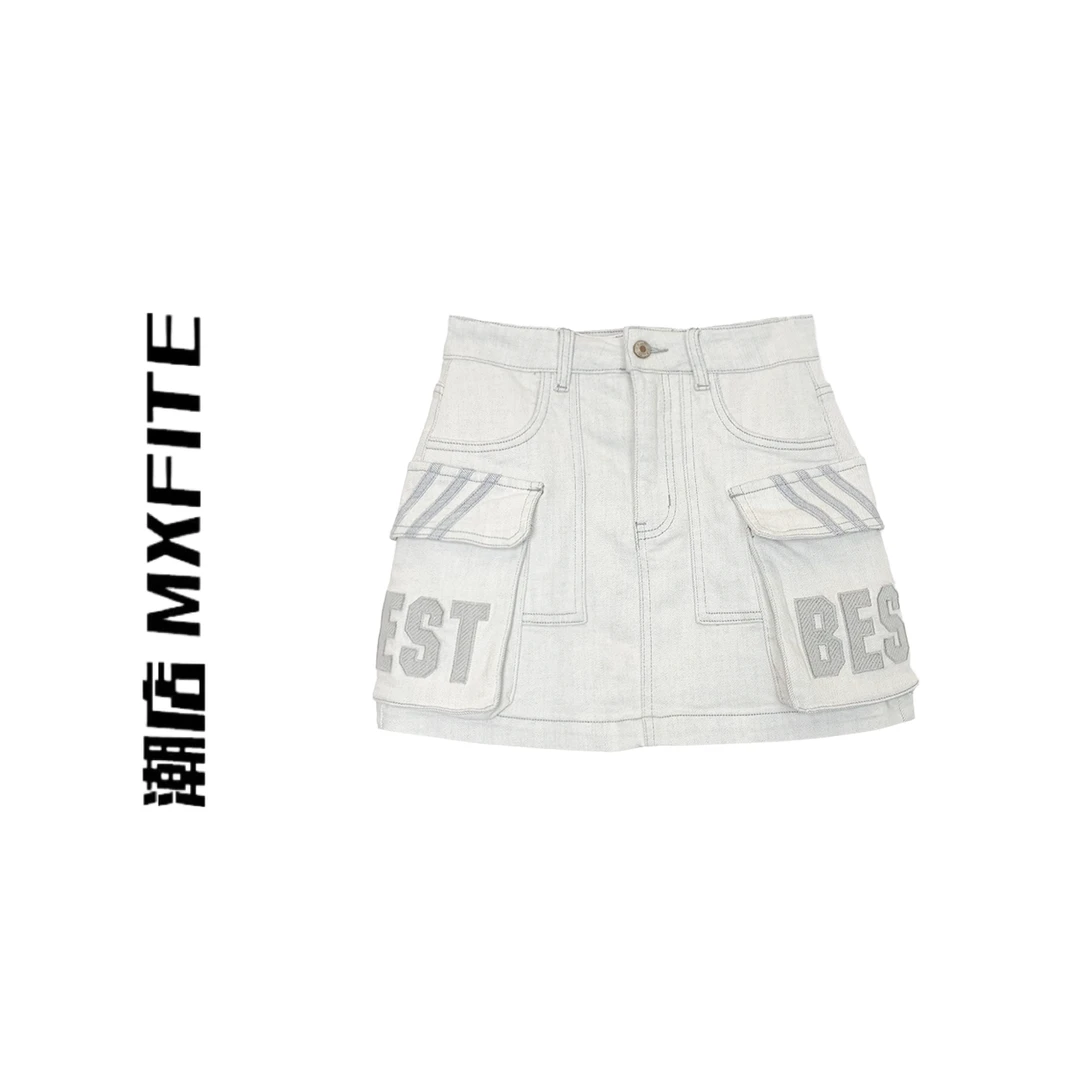 MXFITE潮店夏季新款城市运动风牛仔半身裙 （RDQ5407）