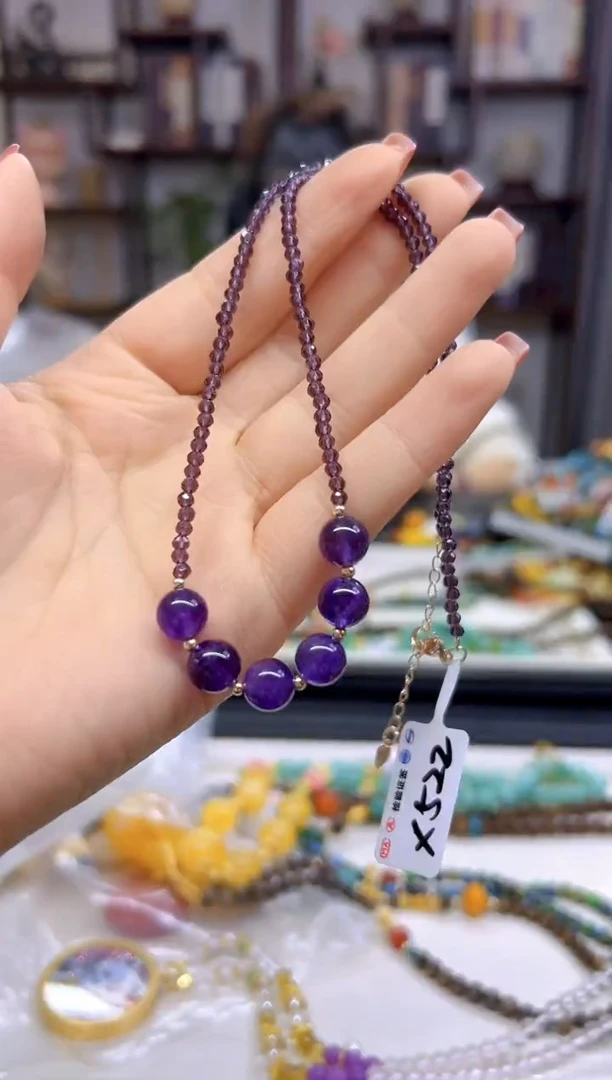 【闪购商品】紫晶颈饰未镶嵌DIY款X522