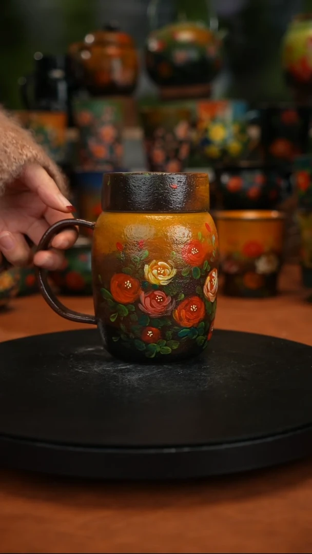 紫砂油画釉下彩手绘