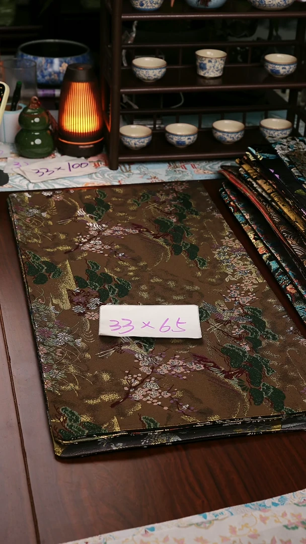 【西阵织世外桃源双面】中国风干泡织锦茶席33*65