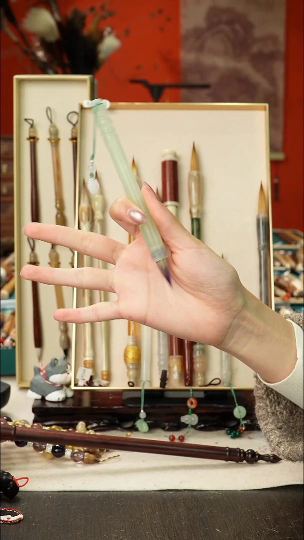 29号孤品高货毛笔链接 清水试笔 蘸墨不退