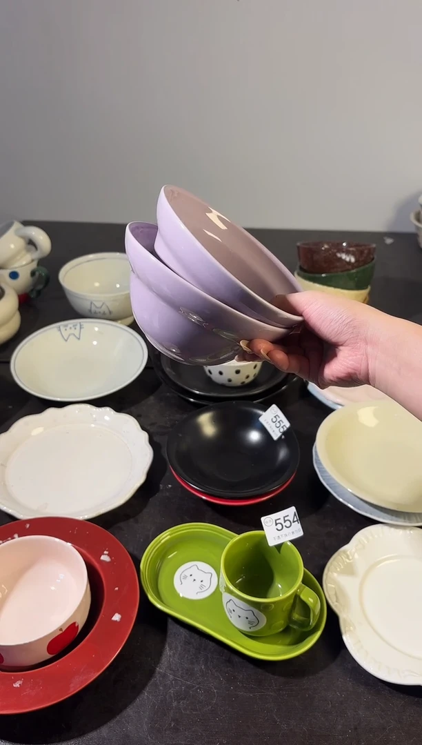 陶直播微瑕紫色小碗*2