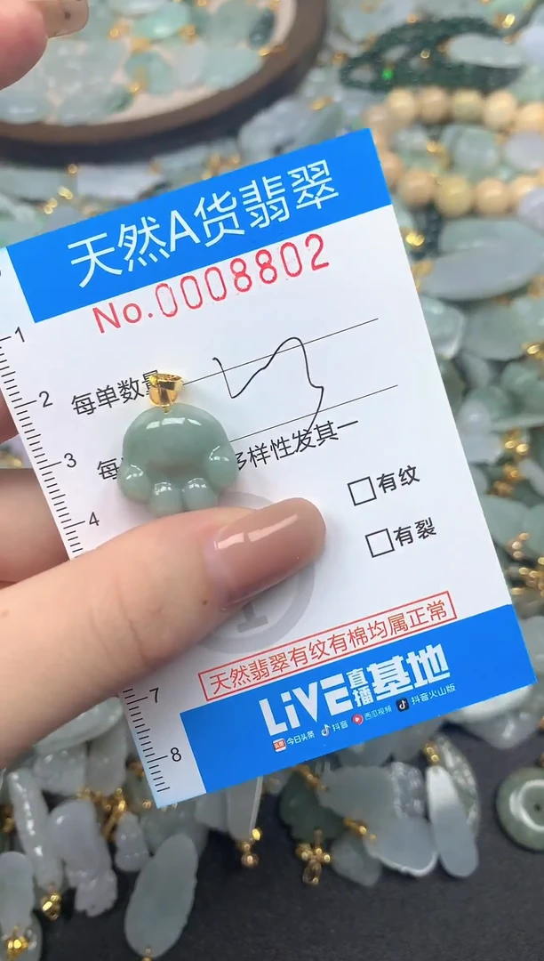 颈饰未镶嵌翡翠净货挂件-8802