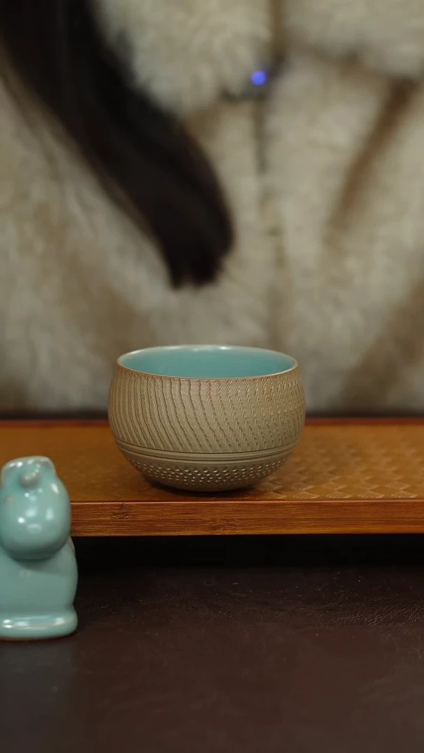 摆件陶原矿原釉汝宋汝瓷