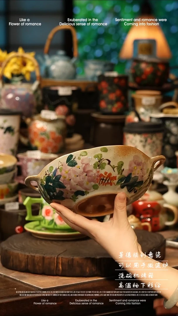 陶瓷景德镇高温釉下彩手工手绘款式