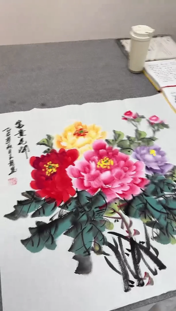 书法国画宣纸 富贵花开