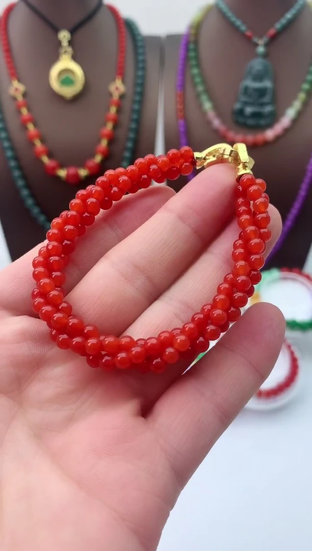 【闪购商品】翡翠手链14K金镶嵌S223手链