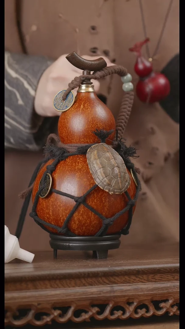 【闪购商品】168号精品天然大漆工艺防渗内胆酒葫芦~