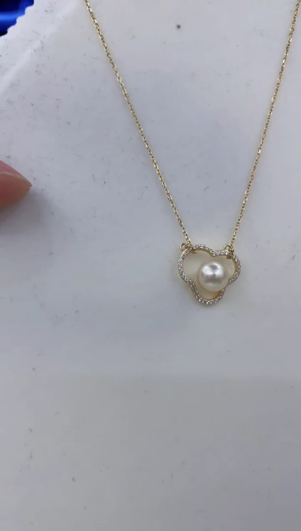 颈饰银S925镶嵌海水珍珠