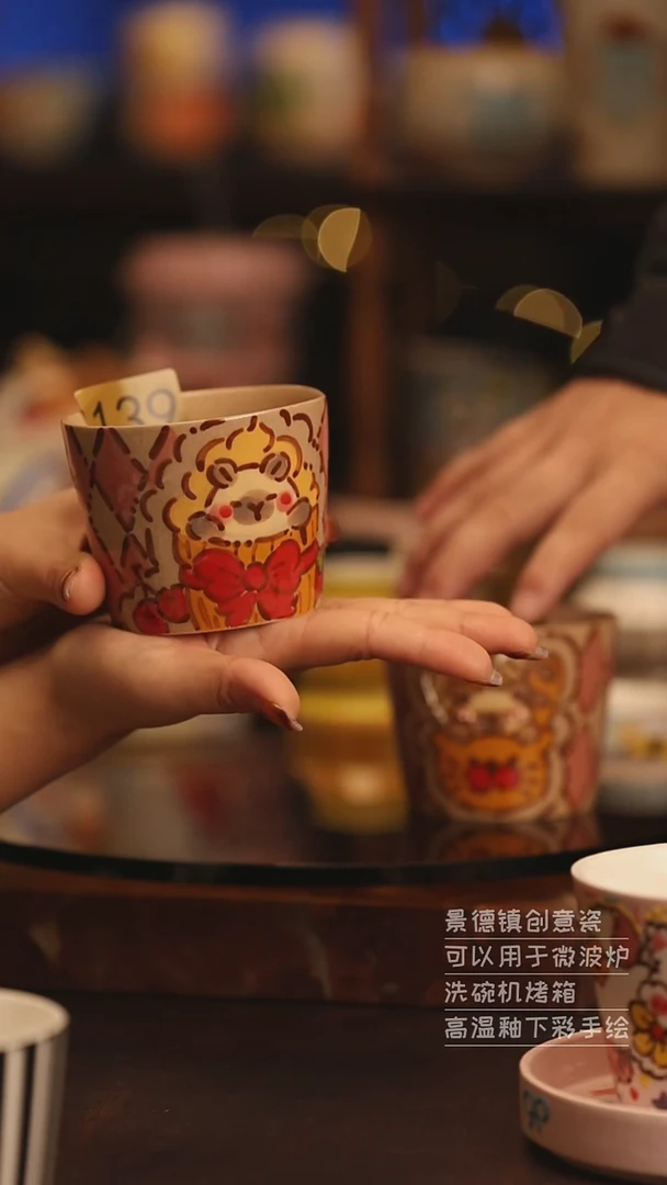 陶瓷景德镇可爱陶瓷釉下彩绘设计师款H139