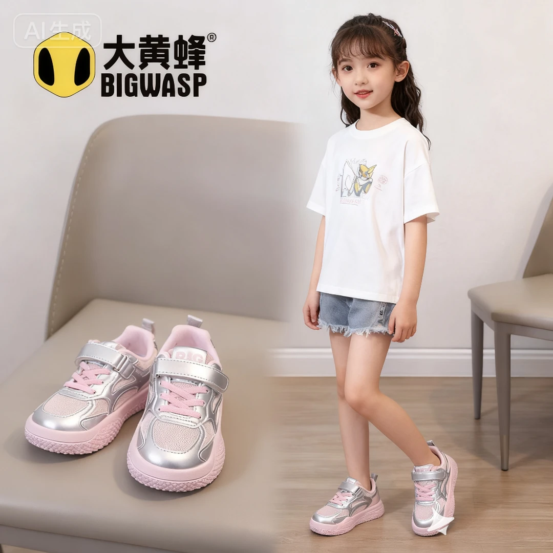 大黄蜂童鞋春季儿童运动跑步鞋2025新款男女童休闲百搭老爹鞋潮鞋