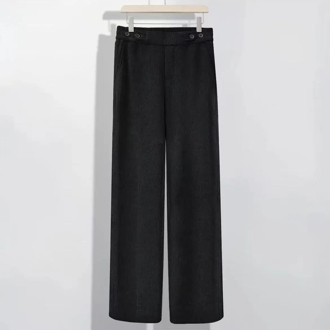 [清仓]高个加长清仓欧棉绒冬季加绒加厚后腰松紧腰显瘦窄版直筒裤