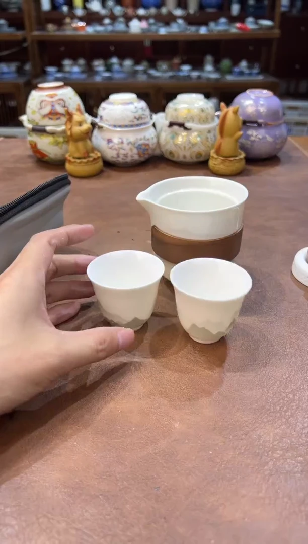 真的很便宜超好看会开片的旅行茶具