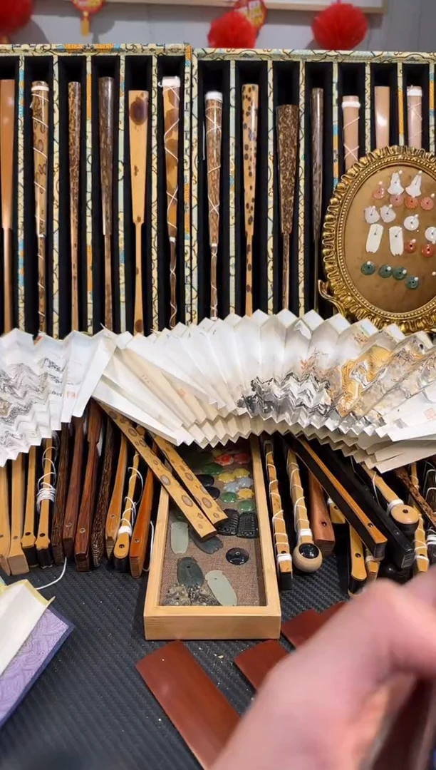 扇子奔*两张书画手绘扇面