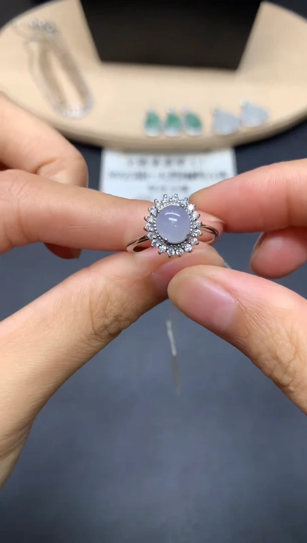 翡翠戒指银S925镶嵌蛋面【无服务费】