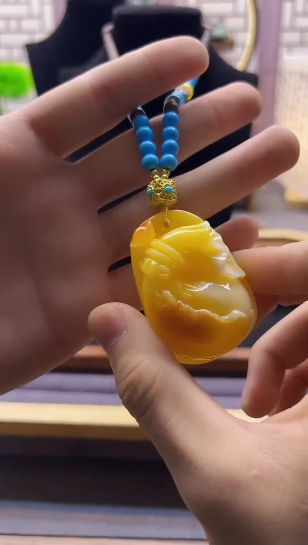 【闪购商品】蜜蜡颈饰14K金镶嵌X807