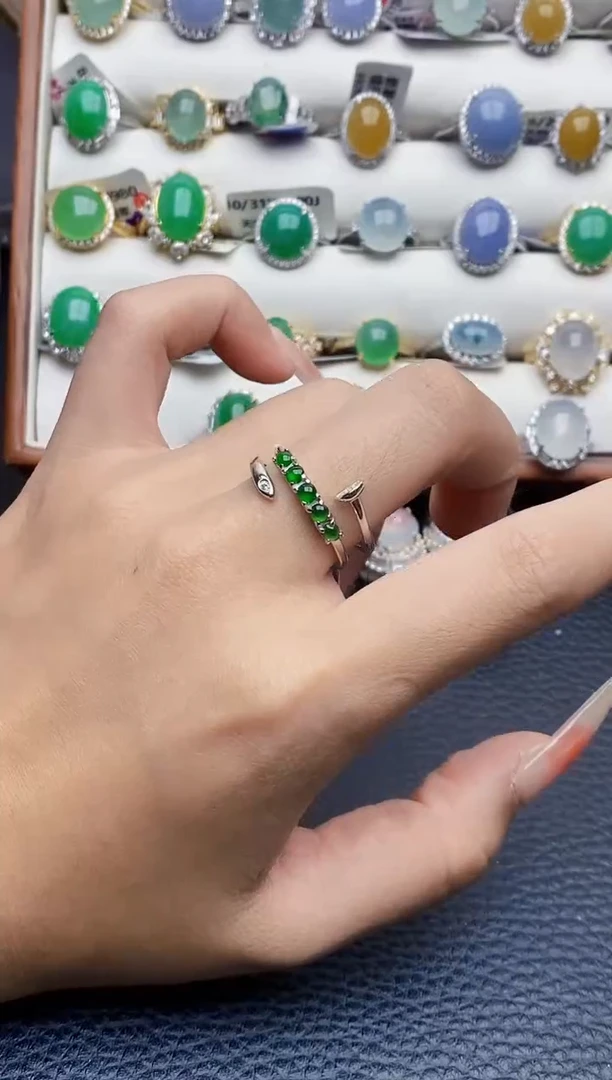 银S925镶嵌戒指翡翠2544