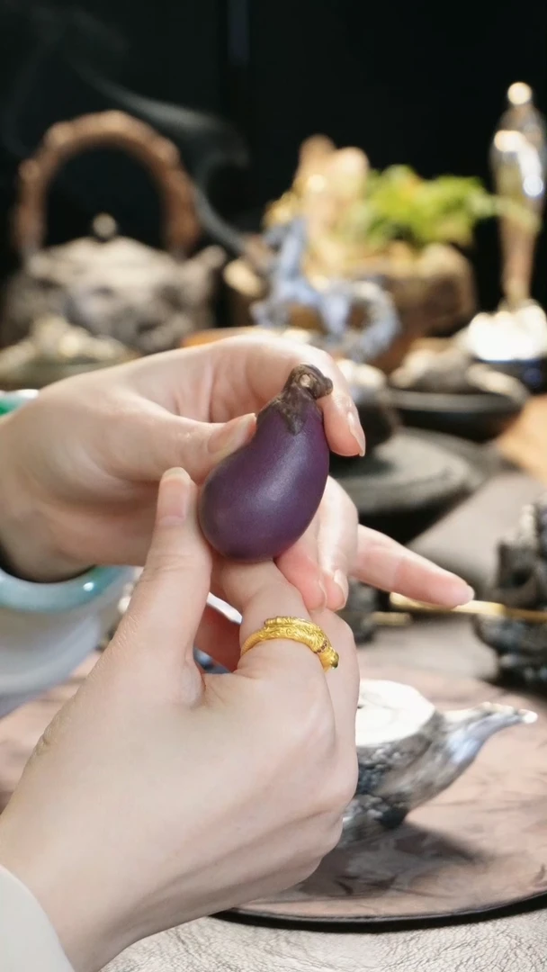 【闪购商品】境秋 茄子茶宠摆件