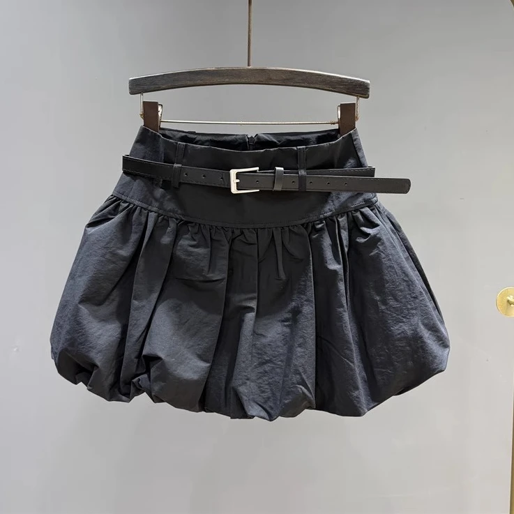 【现货】韩系甜美减龄花苞裙女夏季新款宽松休闲a字短裙蓬蓬半身裙