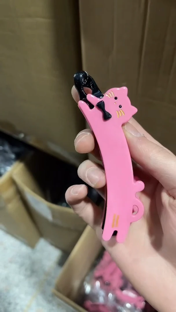 非金属醋酸粉色扭扭夹