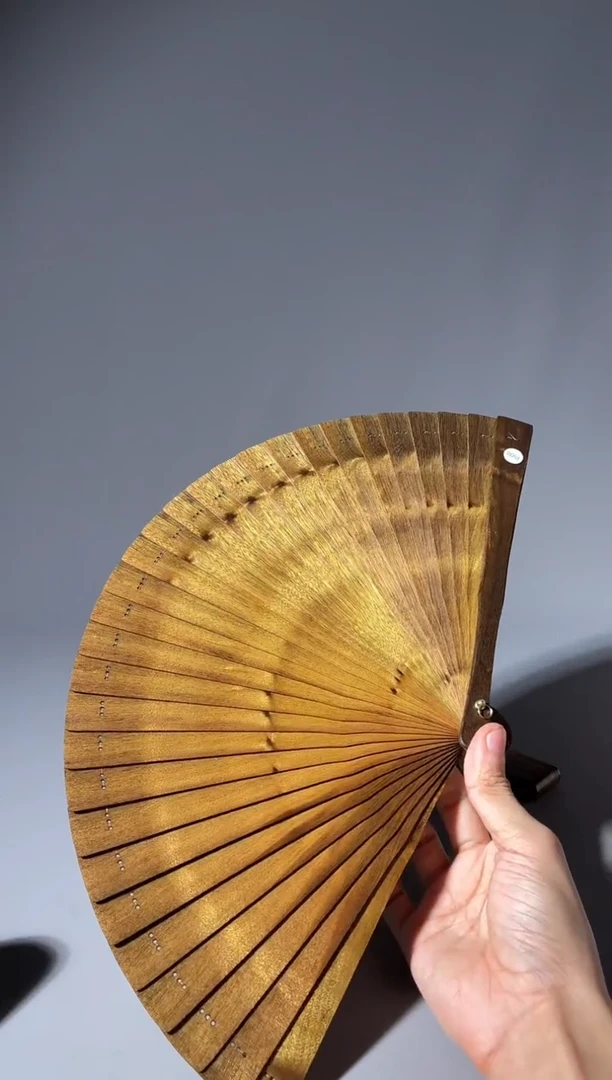 其他楠木（金丝楠）知*✨805号21cm乌木金丝楠小叶桢楠扇子