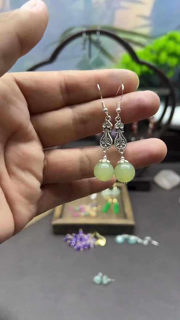 未镶嵌东陵石耳饰046