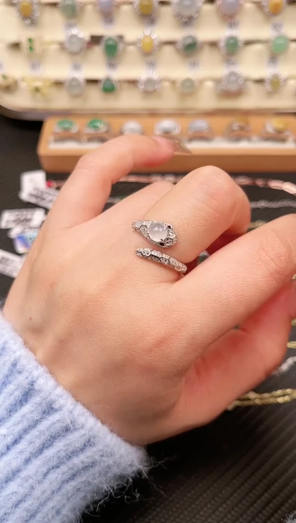 【闪购商品】翡翠戒指银S925镶嵌戒指005