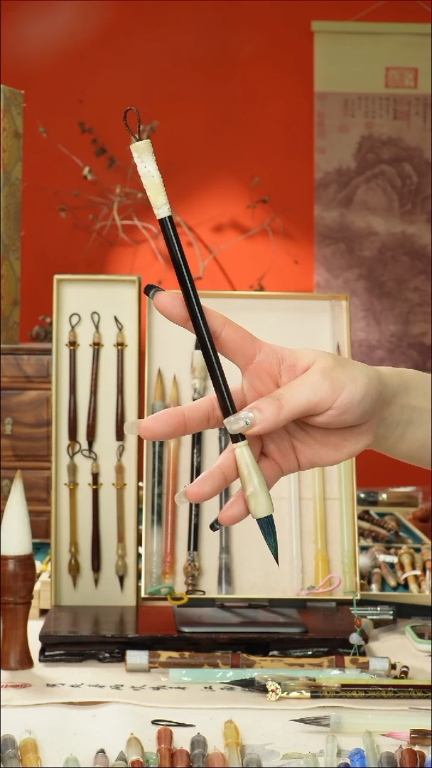 433号闪孤品高货毛笔链接 清水试笔 蘸墨不退