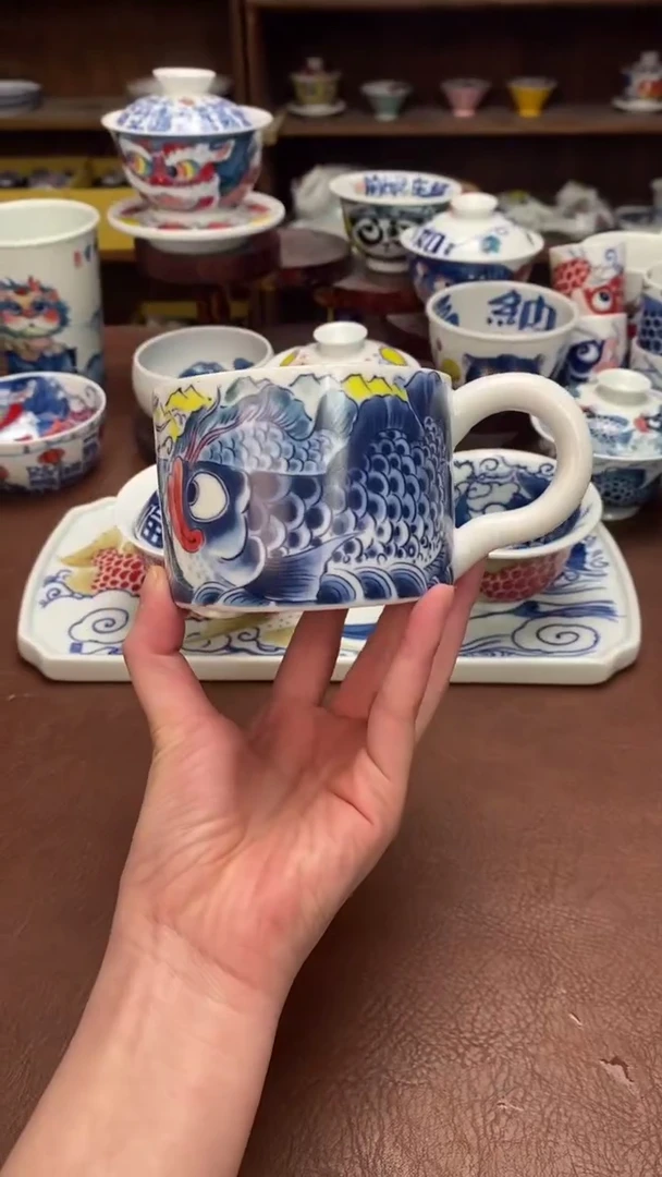 【闪购商品】昨明 陶瓷 （活动福利价）龙鱼咖啡杯